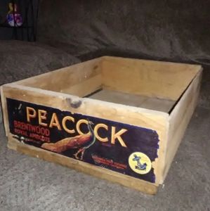 Antique Apricot Wooden Box Advertising